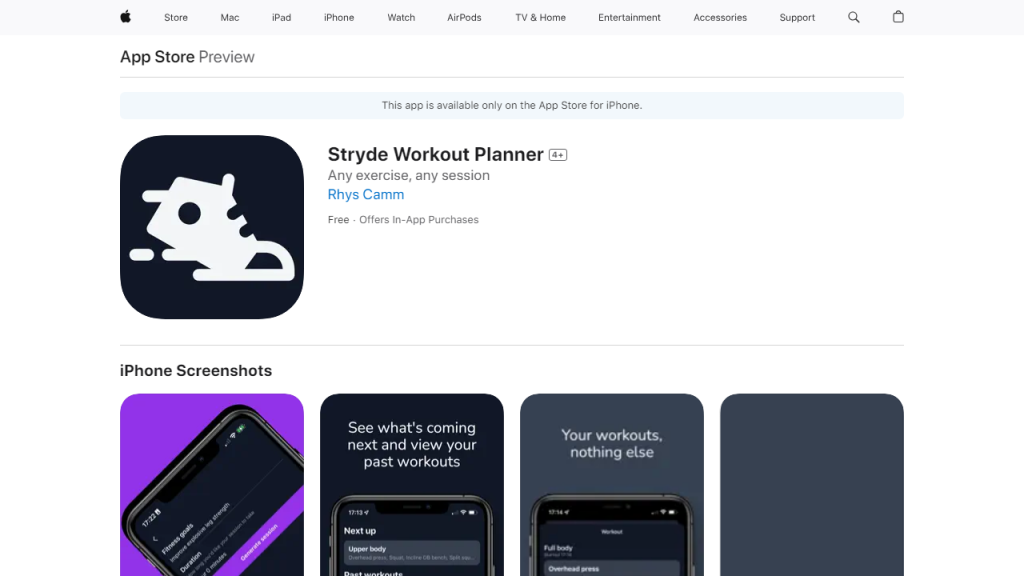 Stryde Workout Planner - AI Technology Solution