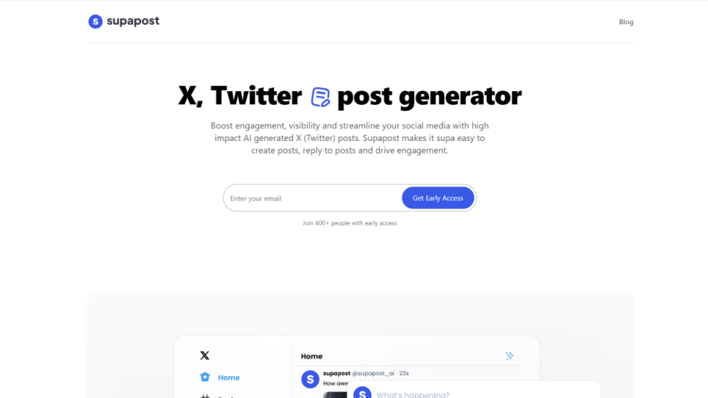 Supapost ai tweet generator