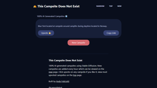 Thiscampsitedoesnotexist - AI Technology Solution