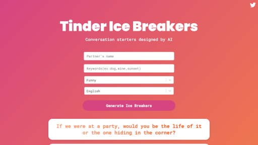 Tinder Ice Breakers - AI Technology Solution