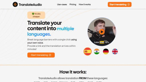 TranslateAudio - AI Technology Solution