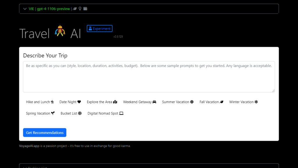 Travel Bug - AI Technology Solution