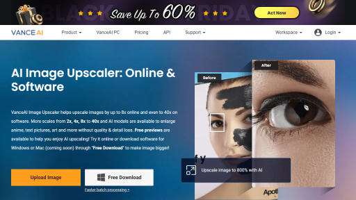VanceAI Image Upscaler - AI Technology Solution