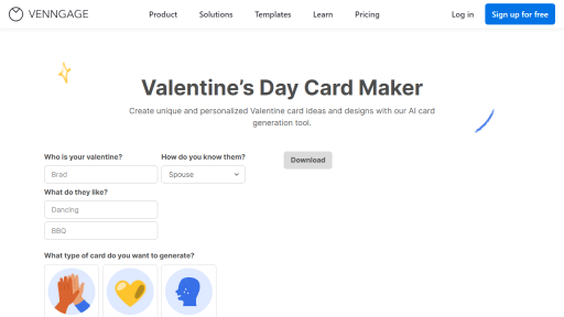 Venngage Valentine Card Maker - AI Technology Solution