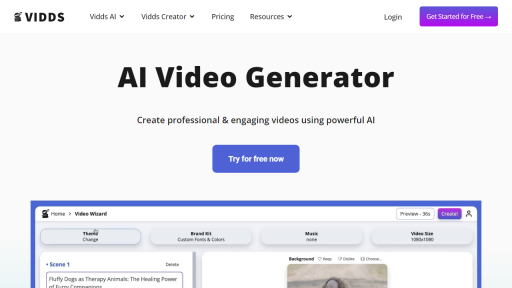 Video Generator by Vidds - AI Technology Solution