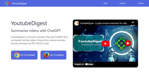 YoutubeDigest - AI Technology Solution