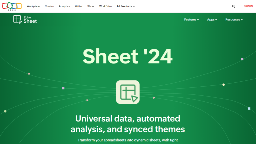 Zoho Sheet - AI Technology Solution